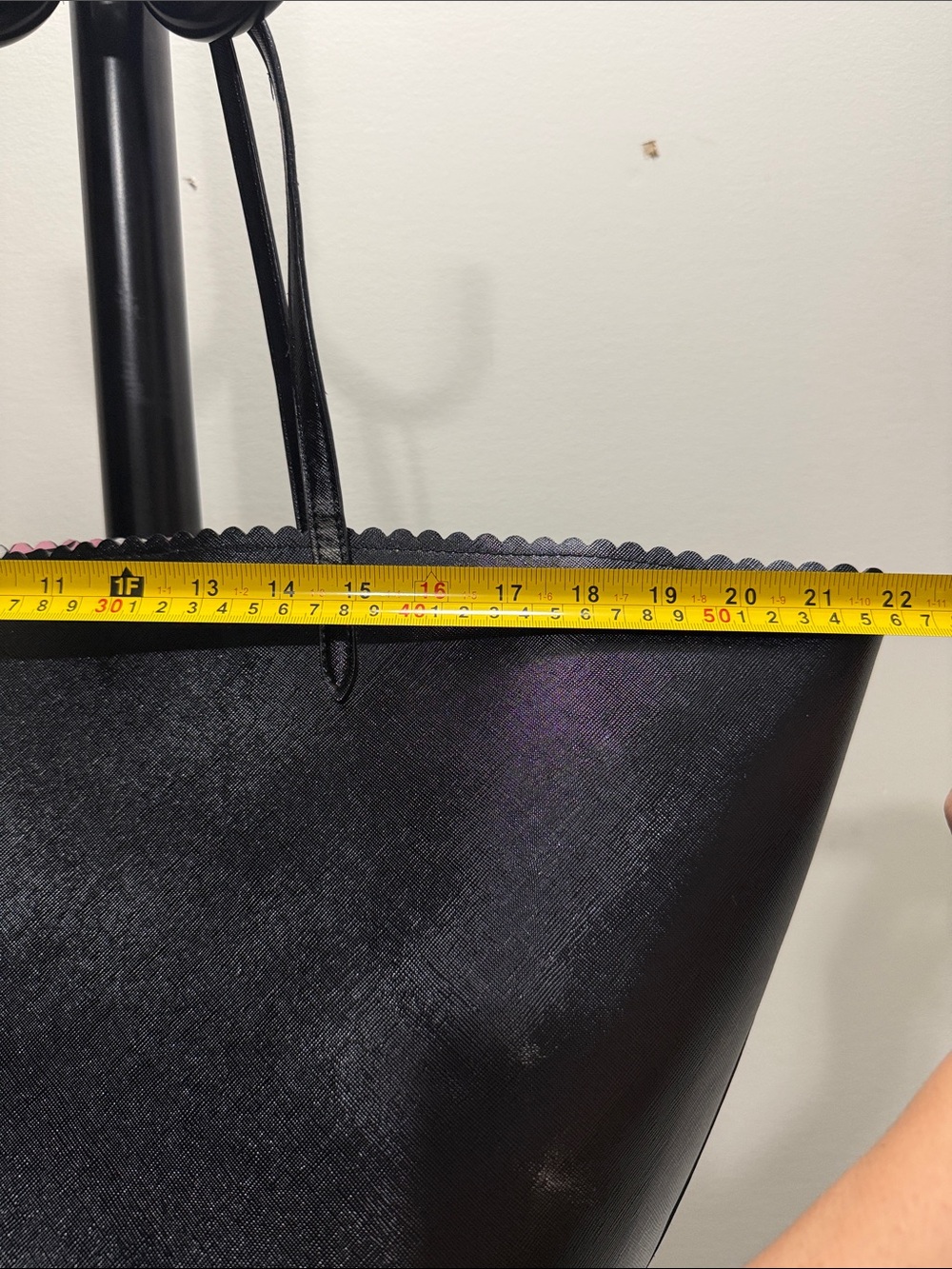 Victoria's Secret Large Black Scalloped Edge Tote - Picture 12 of 12